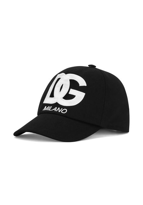 Cappello Da Baseball Nero Con Logo Bianco DOLCE & GABBANA KIDS | LB4H80-G7KN0N0000